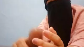 Hijab girl handjob slowly