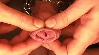 Chained Cock & Balls, 2 Cumshots in a Row