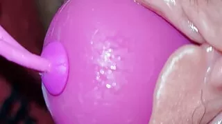 Sex machine slides in to my hot wet pussy and of course my hungry ass tonight