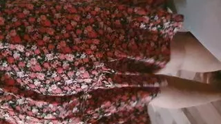 Step mom walk naked in living room in front of step son