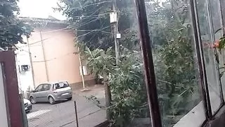 Naked on the terrace