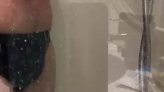 Piss in the dark blue bikini pants from my neighbor