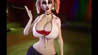 Harley Quinn Standing Halfnaked Posing For Camera