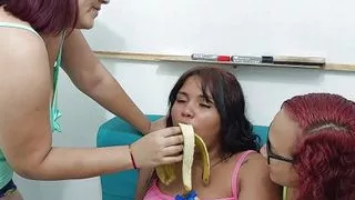 Horny stepmom plays with her stepdaughters pussy. Part 1