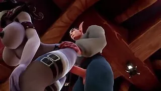 Fucking a Draenei Witch from behind - Warcraft Porn Parody Short Clip