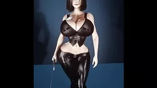 Slutty Swordwoman Walking To Cameraman