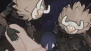 Handcuffed Yelan from Genshin Impact Gets Fucked By a Hilichurl While a Second One Watches