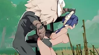 Yelan from Genshin Impact Gets Fucked Hard from Behind and Groped By a Hilichurl
