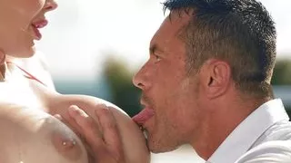 Bikini, Bus, Busty Women, Huge Tits, Suck, Titjob