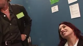 European Redhead Slut Doesnt Have the Qualifications but Will Let the Entire Office Fuck Her