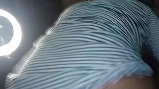 Stepmom jerking off makes her stepson finish off with her beautiful and rich ass