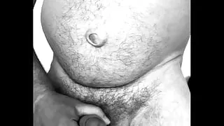 the hairy oldie jerks until he squirts