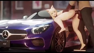 Ahri Bent Over a Mercedes and Fucked in the Ass by a Huge Black Cock