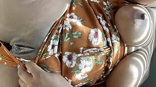 Cumming on the couch during break