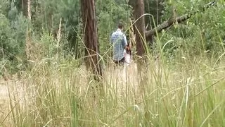 Small titted German babe gets her pierced muff destroyed in the woods