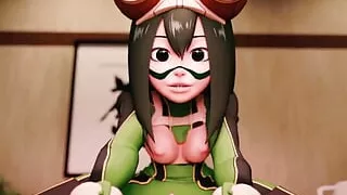 Tsuyu Asui Rides a Big Cock in Cowgirl