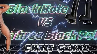 Anal Training: Black Hole VS Three Black Poles