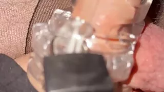 SissyChastity Slave play with his locked clitty