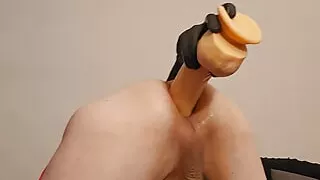 Daddys slut taking it deep, massive dildo stretching my ass pussy like a good girl crossdresser femboy fucked silly gay ladyboy