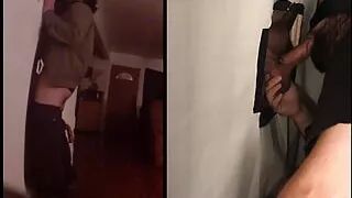 Straight horny waiter gets sucked at gloryhole