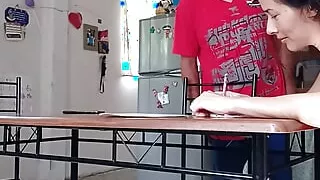 Stepdad interrupts my work, old pervert makes me suck dick, don't squirt your cum in my mouth!