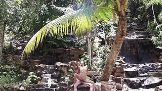 Couple Real Sex in a Waterfall in Thailand