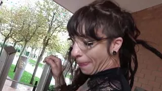 Tattoed lesbian Elea and her friend play with big toys and real cock