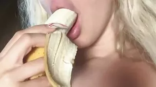 Sloppy Blowjob from Blonde with Huge Tits