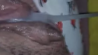 Husband films massive creampie in wifes pussy