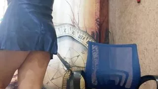 Morning masturbation from my sexy big tits stepmom