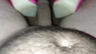 BBW MILF fuck doggy in leggins and high Heels and creampie