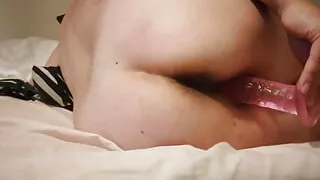 Real amateur milf masturbates with dildo and gets huge orgasm