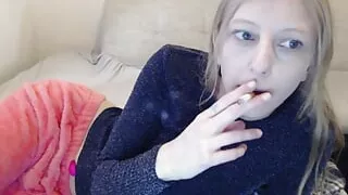 Smoking A Cigarette In Front Of The Webcam