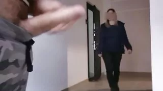 A man flash a big dick to an unfamiliar neighbour beautiful wife with big natural boobs