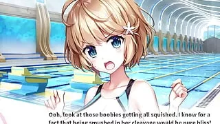 Ep56-1: Caressing Yutani Hinata's Big Boobs by the Pool oppai Ero App Academy