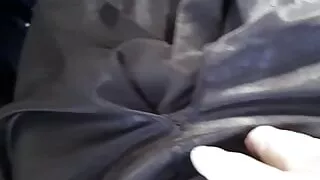 Crossdresser masturbating wearing shiny and slippery school girl uniform (seragam pramuka licin)