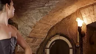 Happy Mistress Whips Her Slave on Ass