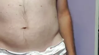 Busting a nut in my white heart satin panties and bra