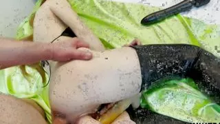 bound wife fucked in anal and stretched pussy double penetration