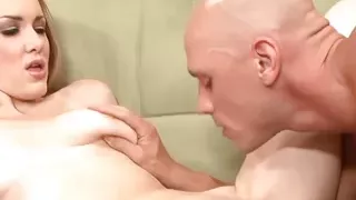 Sexy girl Audrey Elson riding a big size rod