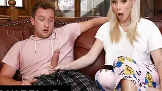 ADULT TIME - Stepsis Kay Lovely Dares Her Stepbro To Show Her His Big Cock! SHE WANTED TO SUCK IT!