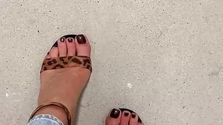 Watch me while I'm walking on high heels