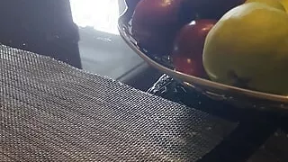 Step mom almost caught step son jerking off under table in restaurant