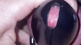 6 minutes chastity cage masturbation without cum shot