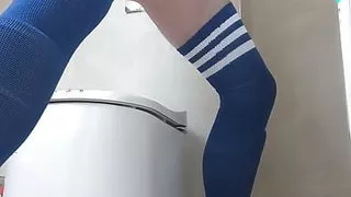 Emptying balls full of cum into a fleshlight