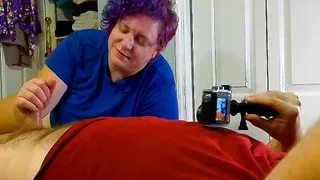 Hot handjob and a warm golden shower