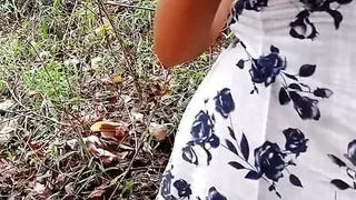 Risky jungle sex -horny beautiful girl fuck with stranger