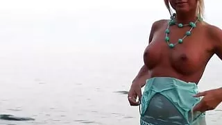 After she gets completely wet she will get naked for your eyes