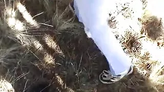 hot girlfriend helps boyfriend  jerking off and strokes hard