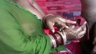 The promiscuous woman enjoyed Pete's sex by tying the boy's penis.